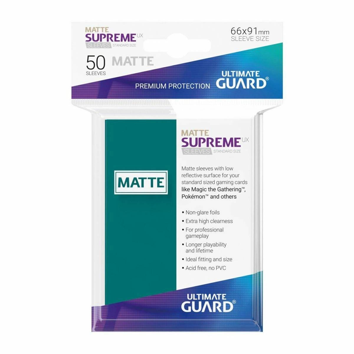 Ultimate Guard - Supreme UX Standard Sleeves Matte Petrol Blue (50) - Good Games