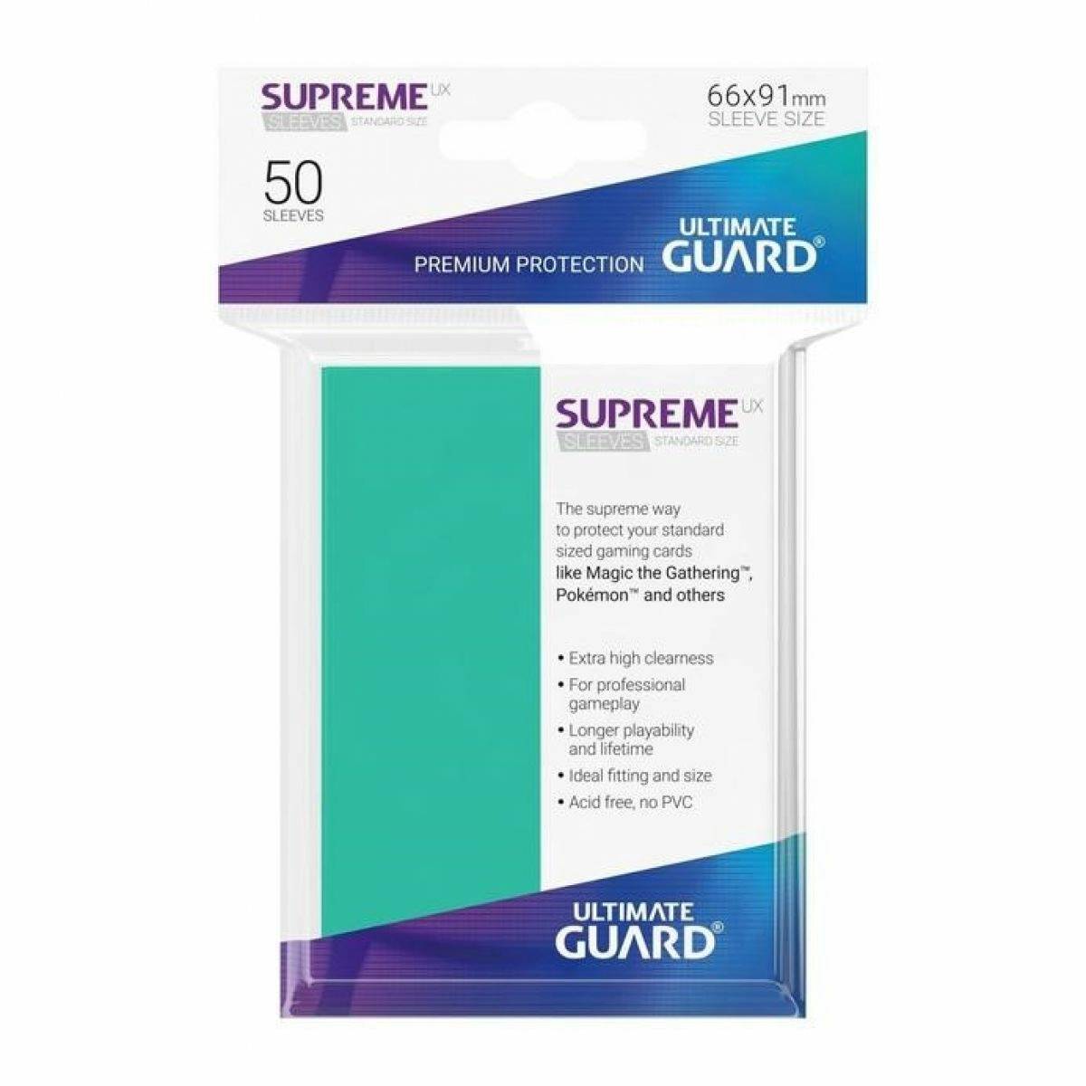 Ultimate Guard - Supreme UX Standard Sleeves Matte Turquoise (50) - Good Games