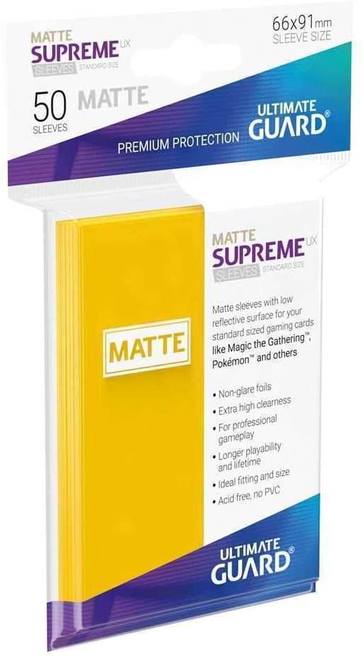 Ultimate Guard - Supreme UX Standard Sleeves Matte Yellow (50) - Good Games