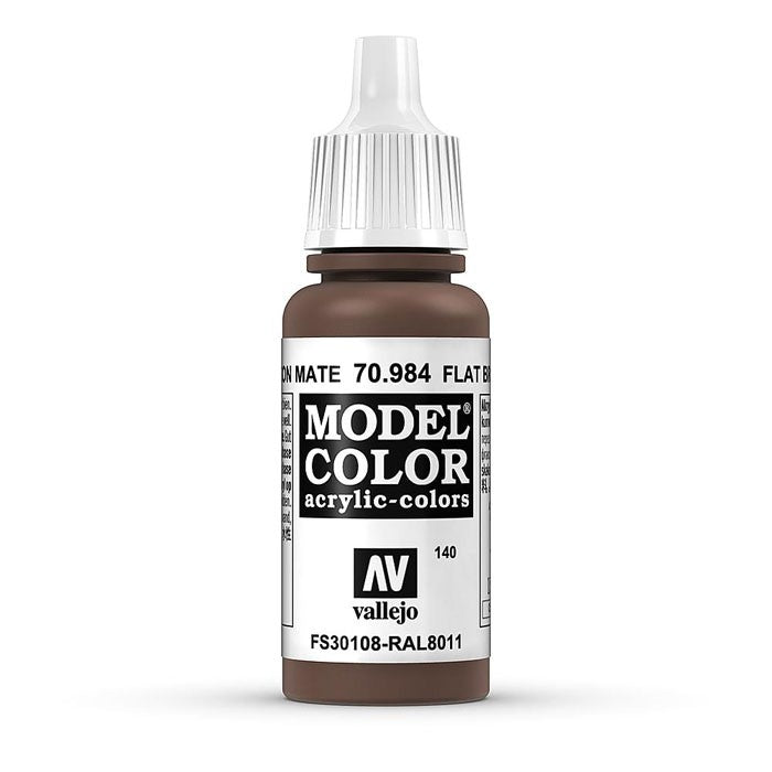 Vallejo Model Colour - Flat Brown 17ml Acrylic Paint (AV70984) - Good Games