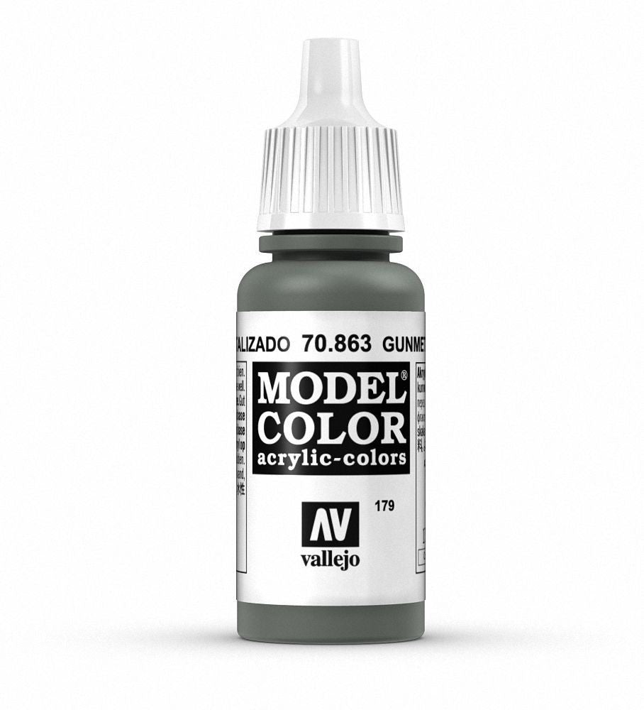 Vallejo Model Colour - Metallic Gunmetal Grey 17ml Acrylic Paint (AV70863) - Good Games