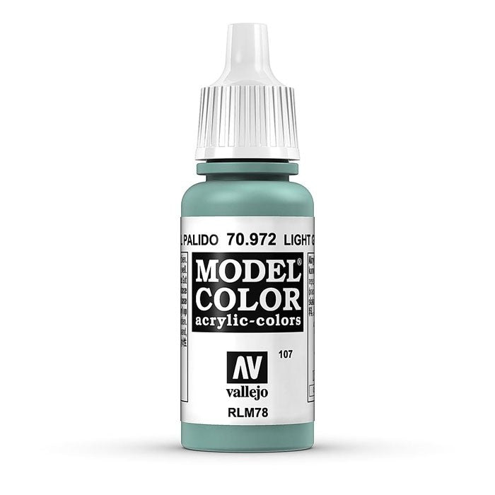 Vallejo Model Colour - Light Green Blue 17ml Acrylic Paint (AV70972) - Good Games