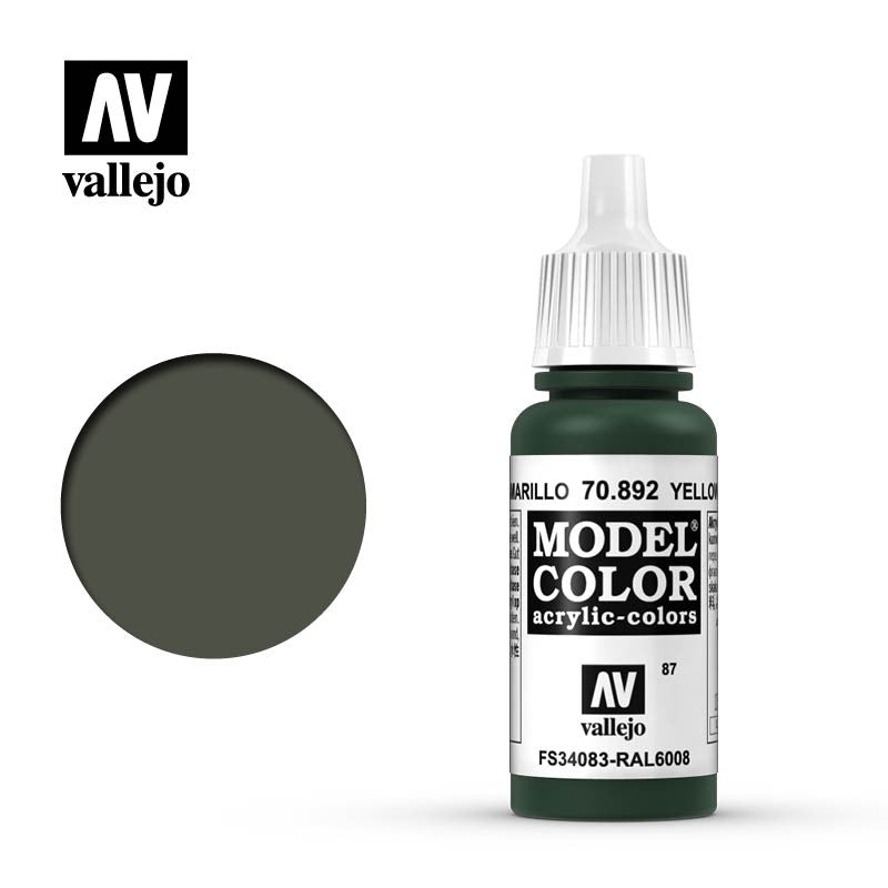 Vallejo Model Colour - Yellow Olive 17ml Acrylic Paint (AV70892) - Good Games