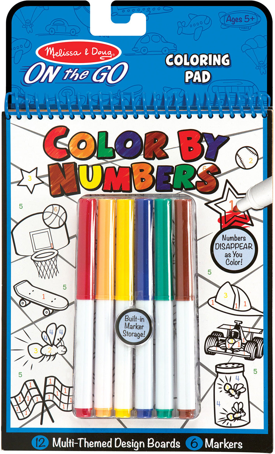 Melissa & Doug - On The Go - Color by Numbers Book -Blue - Good Games
