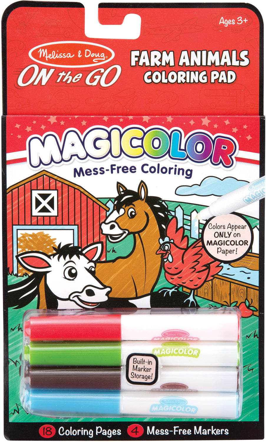 Melissa & Doug - On The Go - Magicolor - Colouring Pad - Farm Animals - Good Games