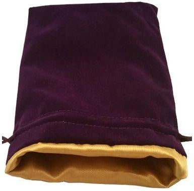 Metallic Dice Games - Large Velvet Dice Bag With Gold Satin Lining - Purple - Good Games