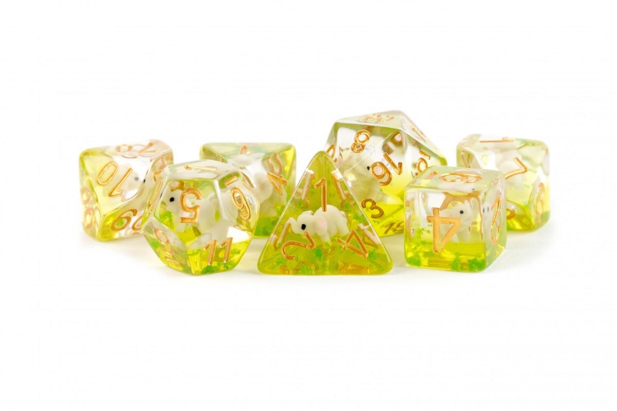 Metallic Dice Games Resin 16mm Poly Dice Set - Elephant Dice