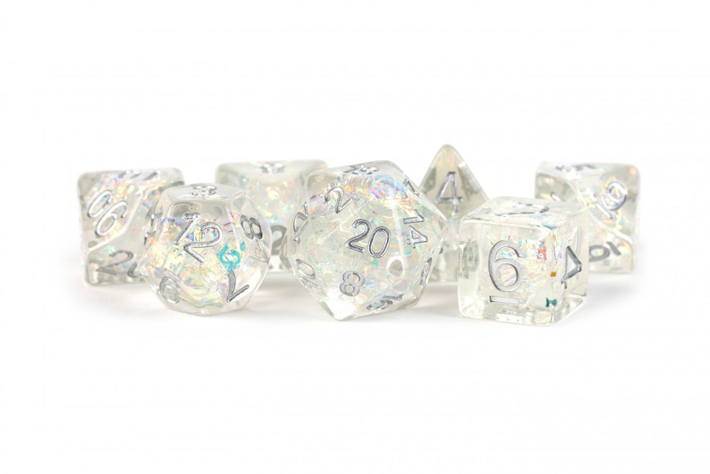 Metallic Dice Games - Rainbow Frost Resin Dice Set 16mm