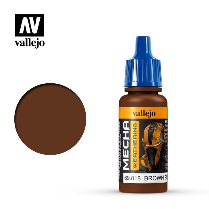 Vallejo Mecha Colour - Brown Engine Soot (Matt) 17ml Acrylic Paint (AV69818) - Good Games