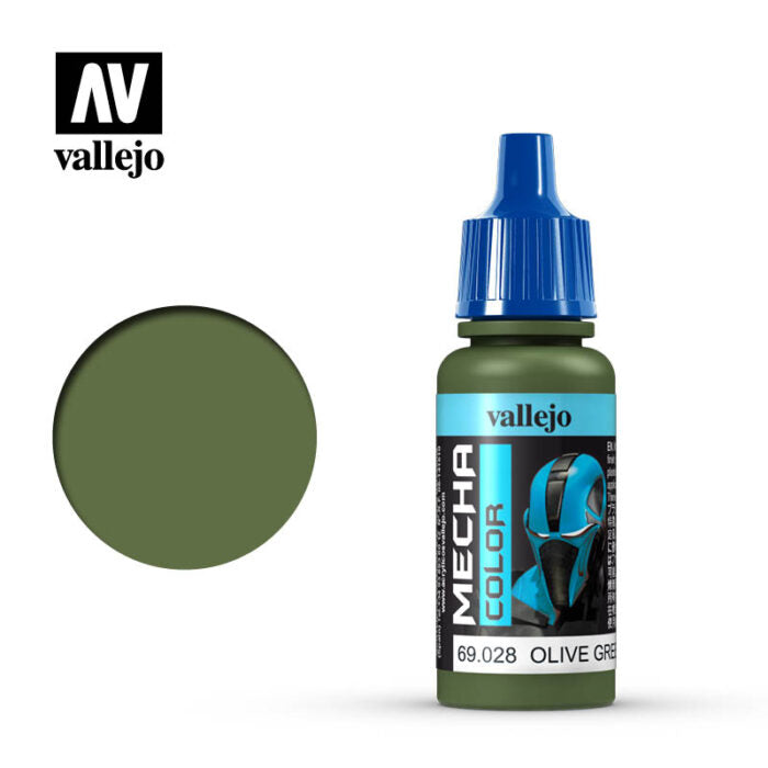 Vallejo Mecha Colour - Olive Green 17ml Acrylic Paint (AV69028) - Good Games