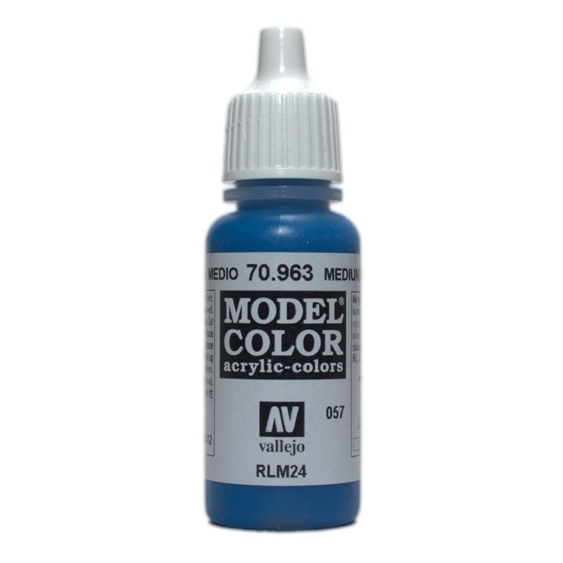 Vallejo Model Colour - Medium Blue 17ml Acrylic Paint (AV70963) - Good Games