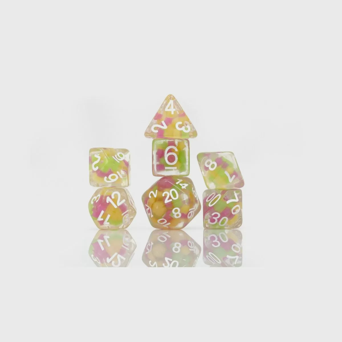 Sirius Dice - Melon Ball Glowworm Dice Set 7 - Good Games