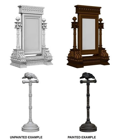 Pathfinder Deep Cuts Unpainted Miniatures Mirror &amp; Bird On Stand