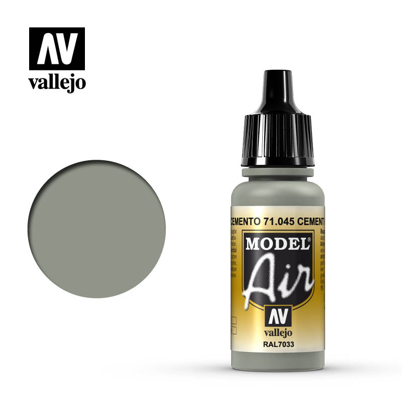 Vallejo Model Air - Cement Gray 17ml Acrylic Paint (AV71045) - Good Games
