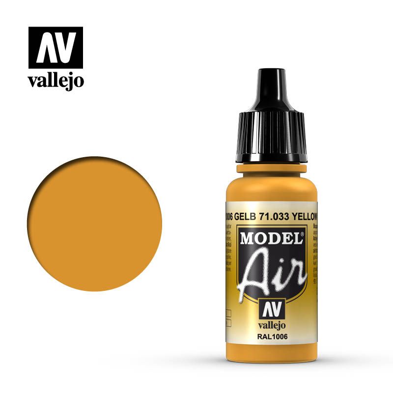 Vallejo Model Air - Yellow Ochre 17ml Acrylic Paint (AV71033) - Good Games
