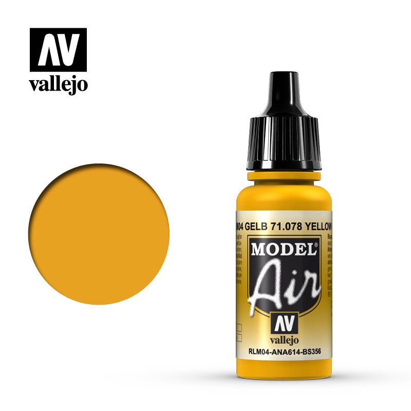 Vallejo Model Air - Yellow Rlm04 17ml Acrylic Paint (AV71078) - Good Games