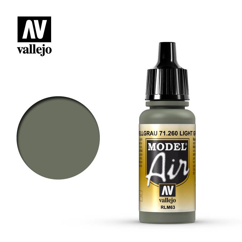 Vallejo Model Air - Light Grey Rlm63 17ml Acrylic Paint (AV71260) - Good Games
