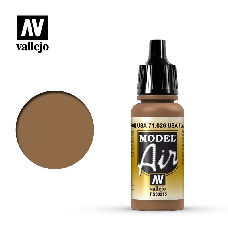 Vallejo Model Air - Usa Flat Brown 17ml Acrylic Paint (AV71026) - Good Games