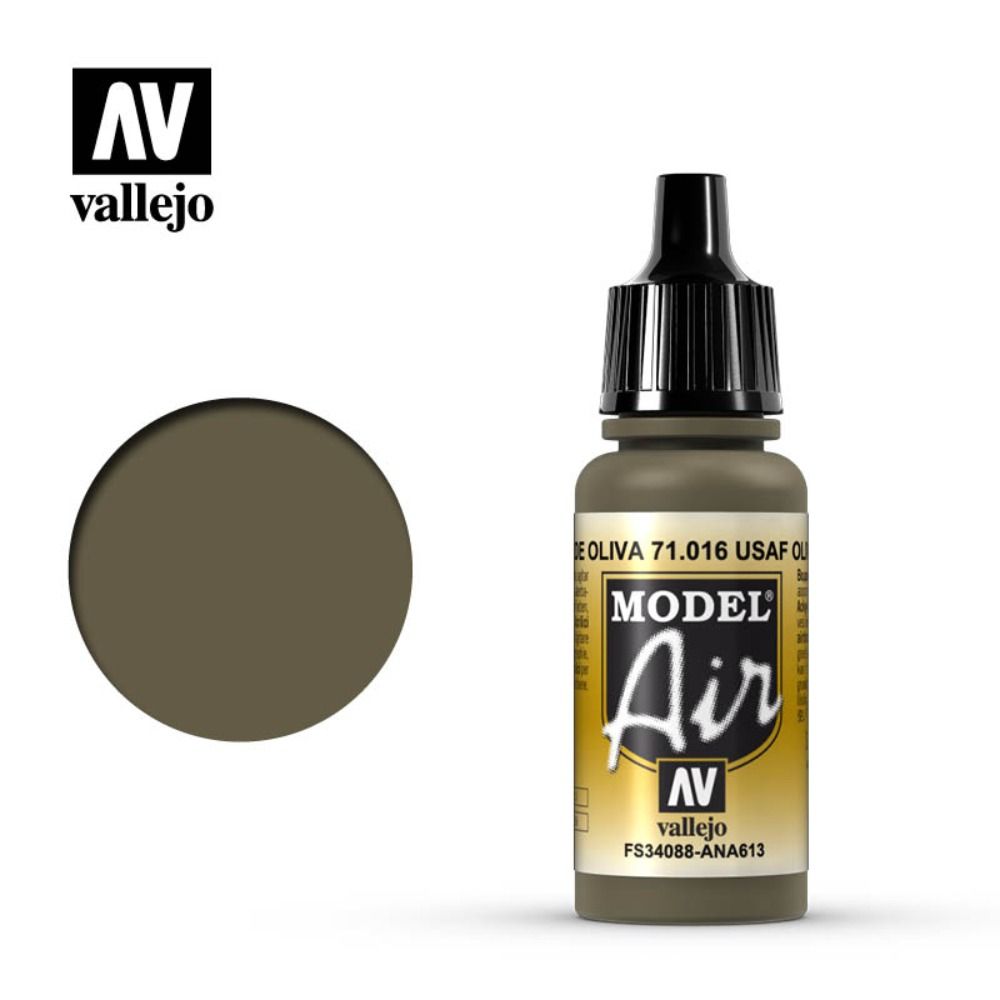 Vallejo Model Air - Usaf Olive Drab 17ml Acrylic Paint (AV71016) - Good Games