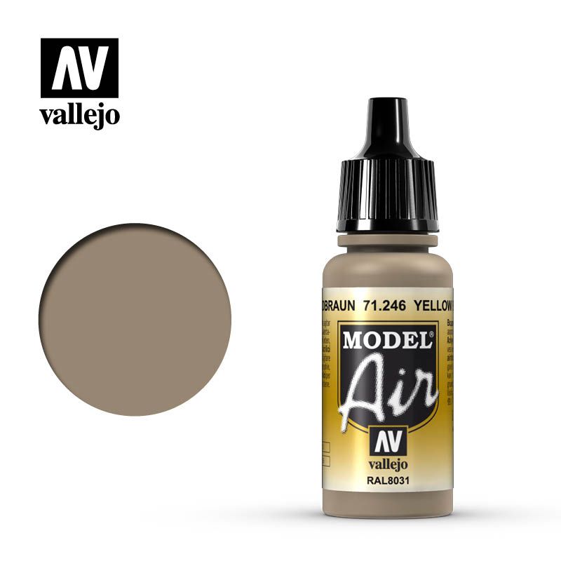 Vallejo Model Air - Yellow Brown 17ml Acrylic Paint (AV71246) - Good Games