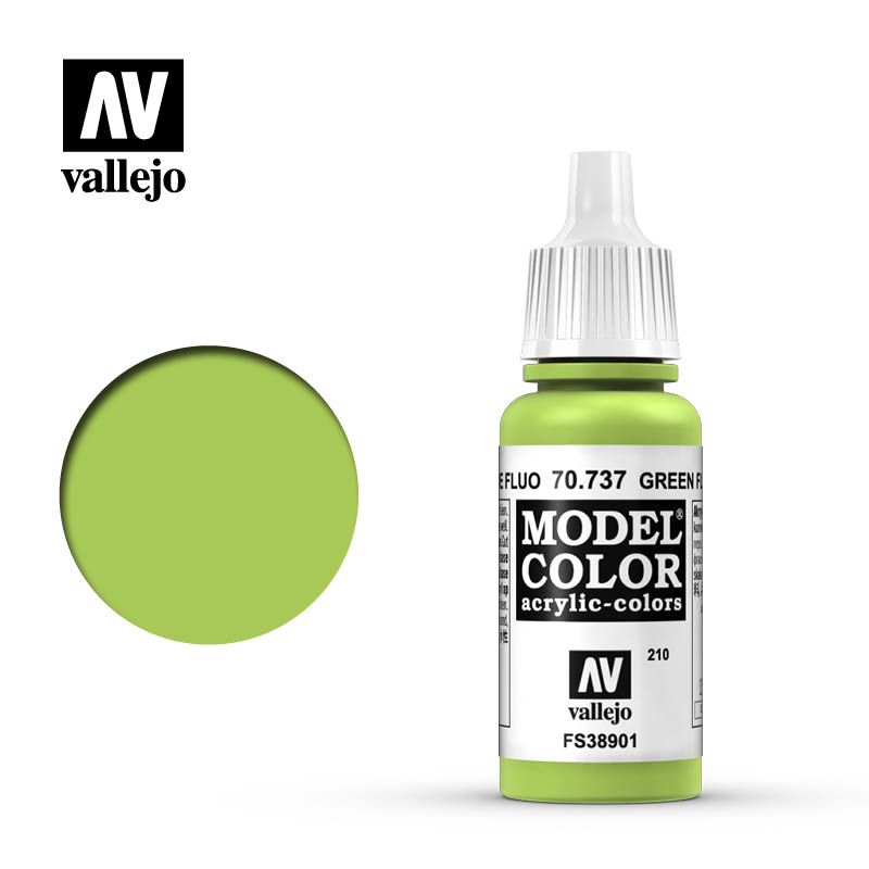 Vallejo Model Colour - Fluorescent Green 17ml Acrylic Paint (AV70737) - Good Games