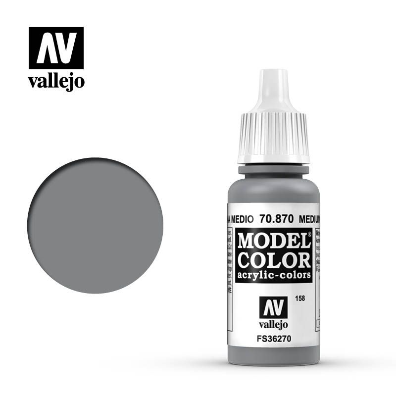 Vallejo Model Colour - Medium Sea Grey 17ml Acrylic Paint (AV70870) - Good Games