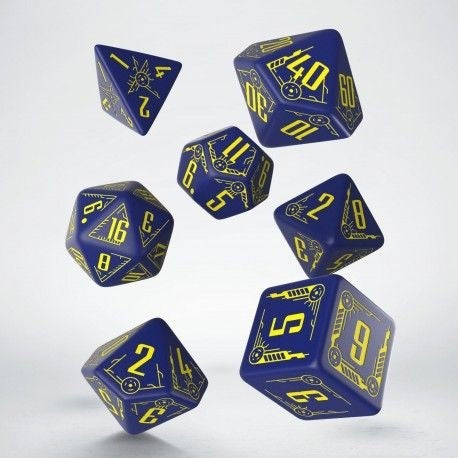 Q Workshop - Navy &amp; Yellow Galactic Dice Set (7)