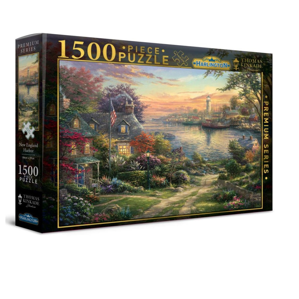 Harlington - Thomas Kinkade New England Harbor 1500 Piece Jigsaw - Good Games