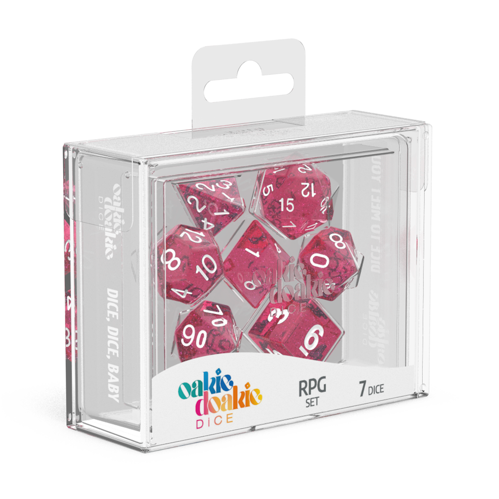 Oakie Doakie Dice - RPG Set Speckled Pink (7)