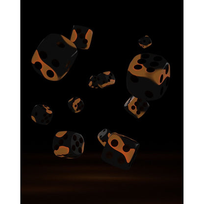 Oakie Doakie Dice - D6 16mm Glow In The Dark Lava (12) - Good Games