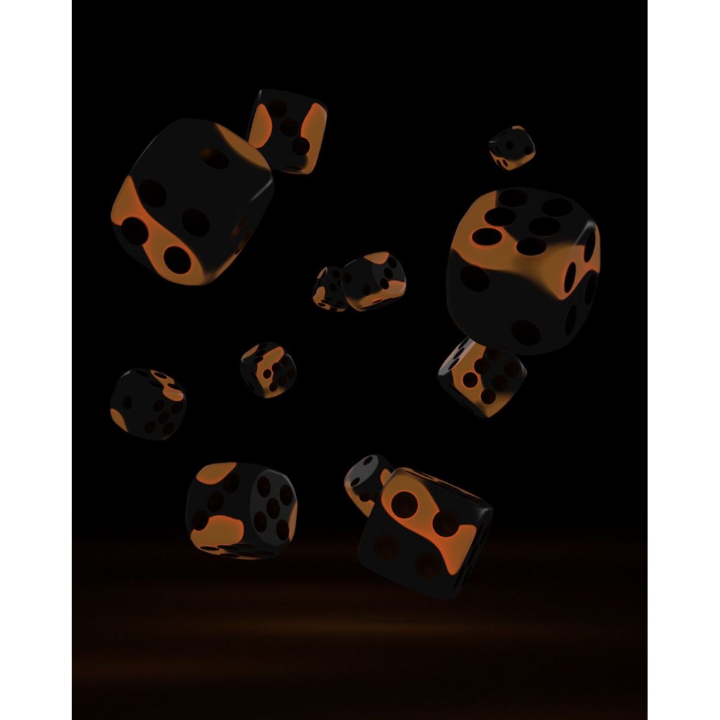 Oakie Doakie Dice - D6 16mm Glow In The Dark Lava (12)