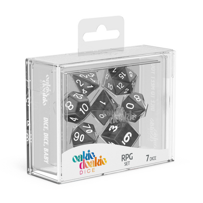 Oakie Doakie Dice - RPG Set Marble Black (12) - Good Games