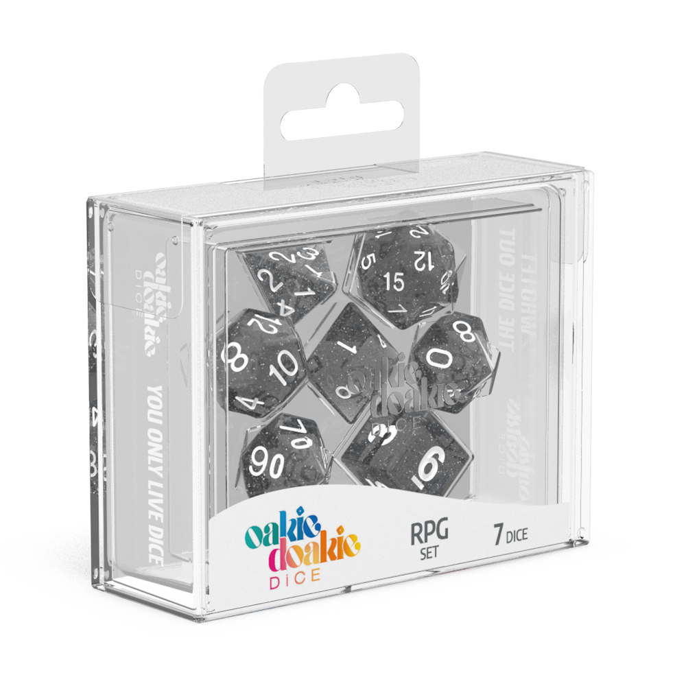 Oakie Doakie Dice - RPG Set Speckled Black (7)