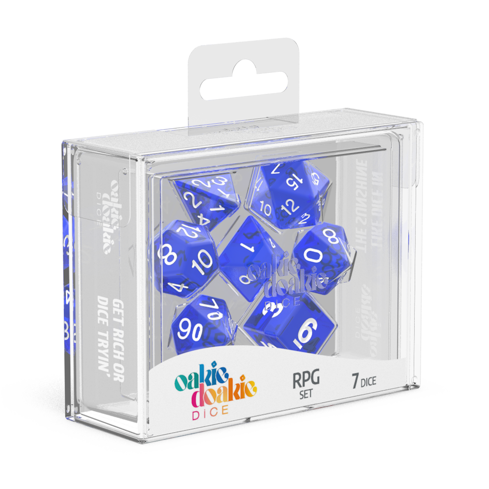 Oakie Doakie Dice - RPG Set Translucent Blue (7)