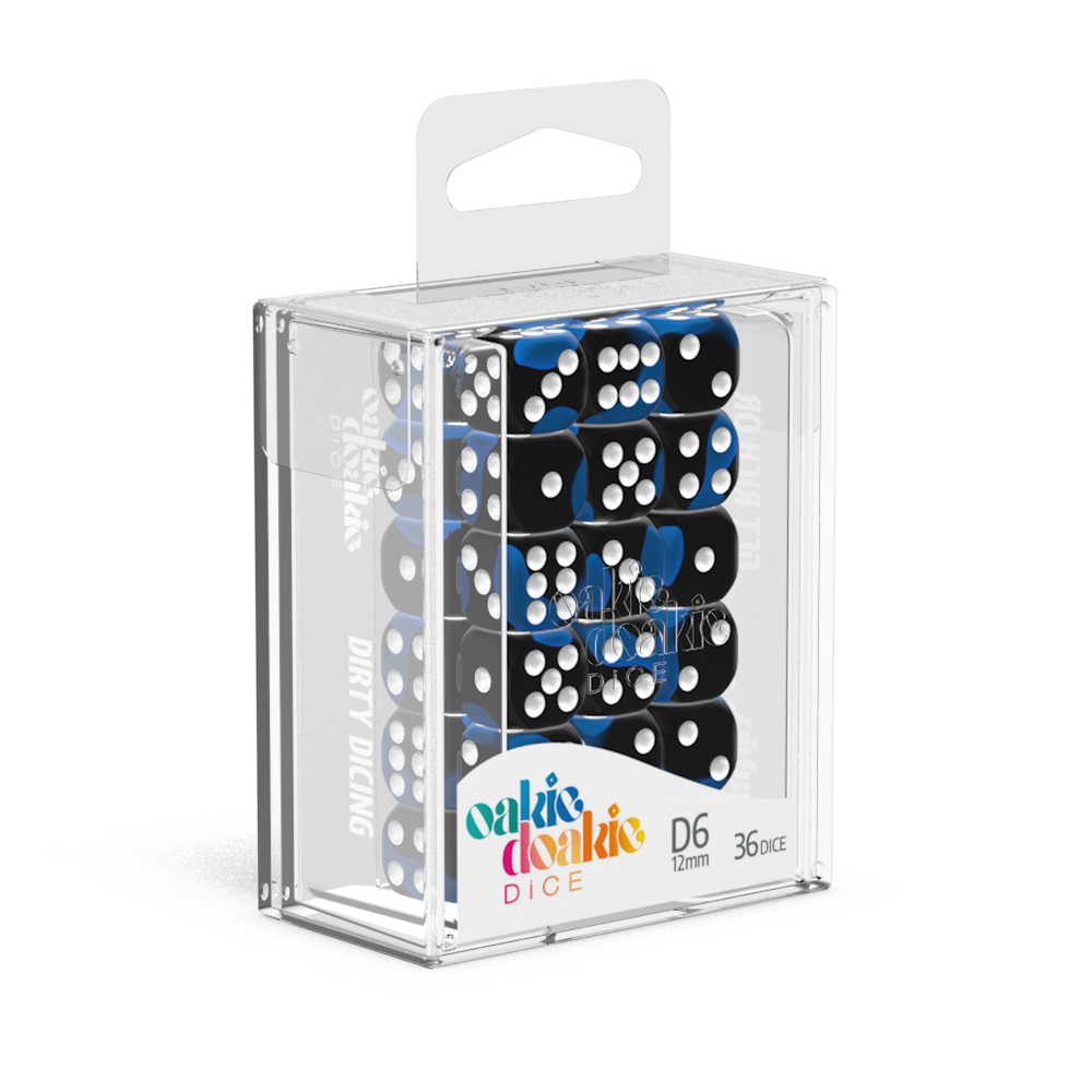 Oakie Doakie Dice - D6 12mm Glow In The Dark Deep Ocean (36)