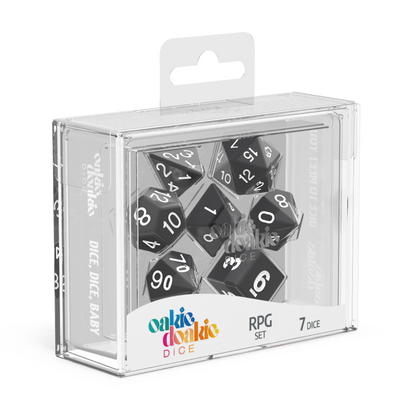 Oakie Doakie Dice - RPG Set Solid Black (7) - Good Games