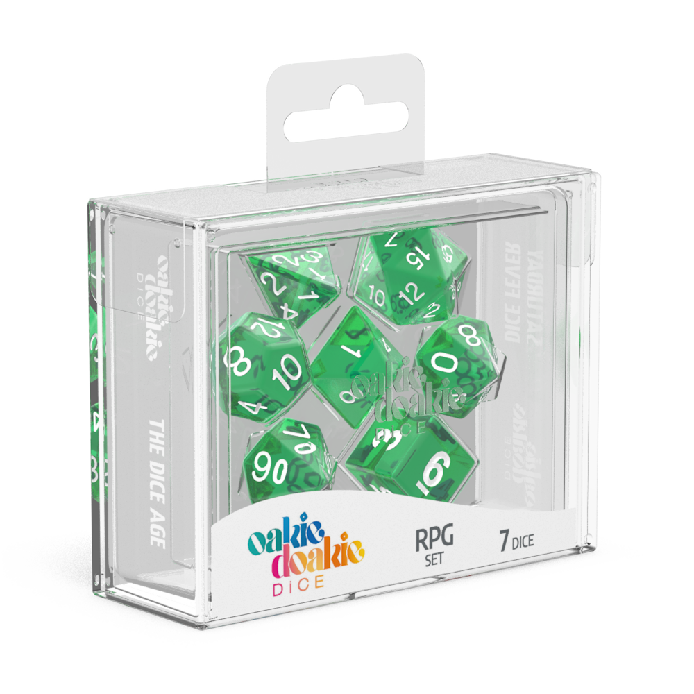 Oakie Doakie Dice - RPG Set Translucent Green (7)