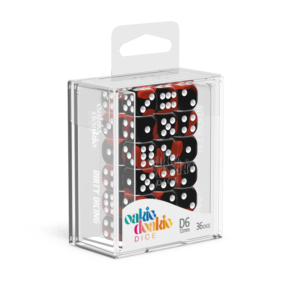 Oakie Doakie Dice - D6 12mm Glow In The Dark Lava (36)