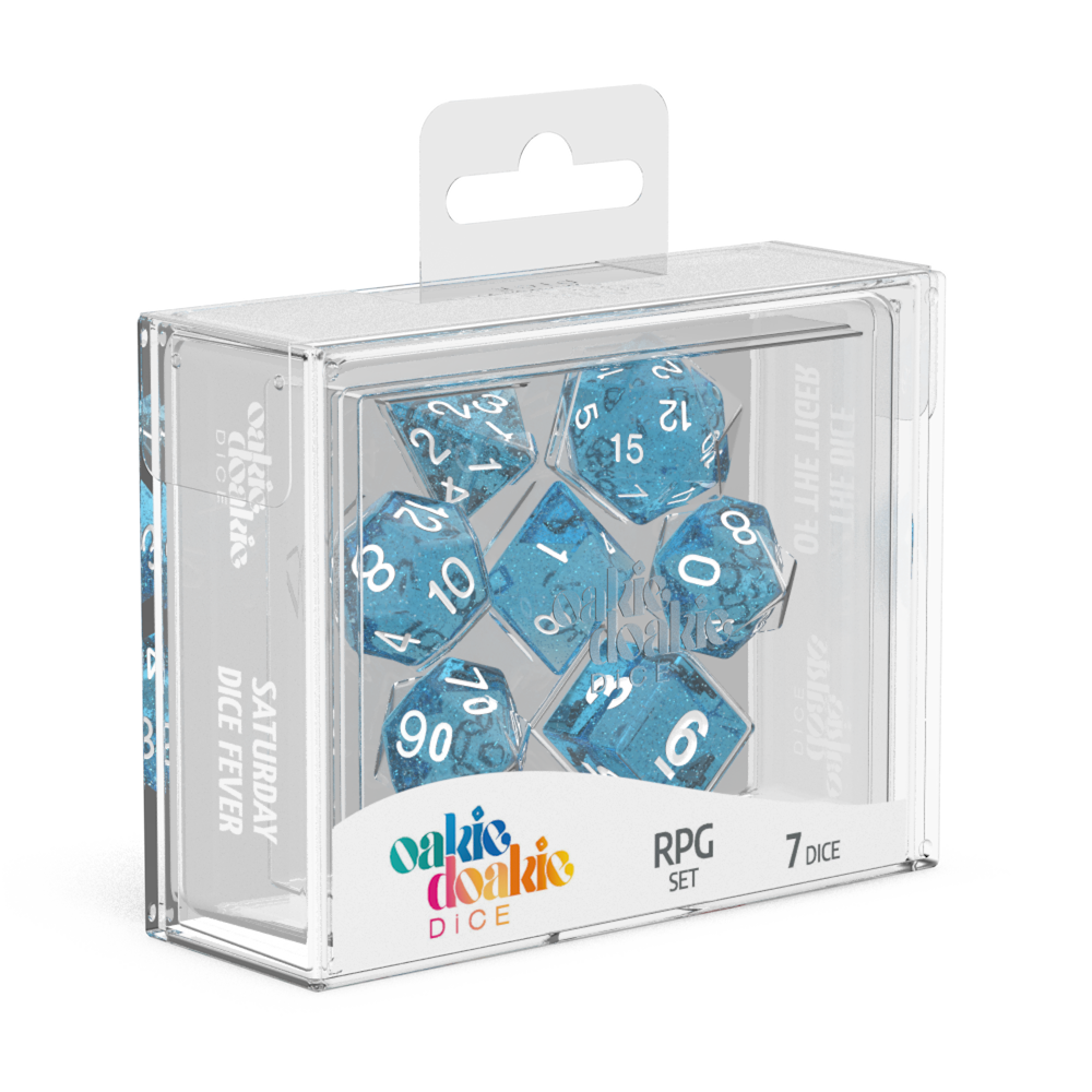 Oakie Doakie Dice - RPG Set Speckled Light Blue (7)