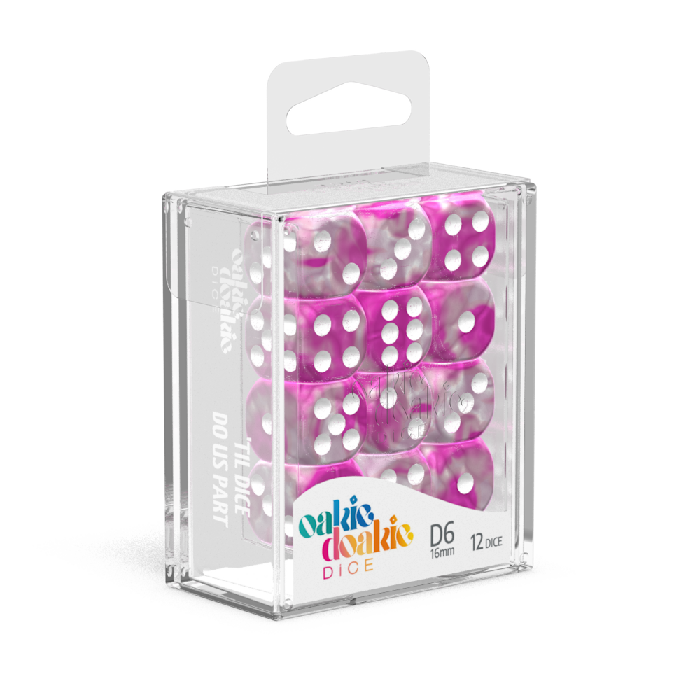Oakie Doakie Dice - D6 16mm Gemidice Magnolia (12)
