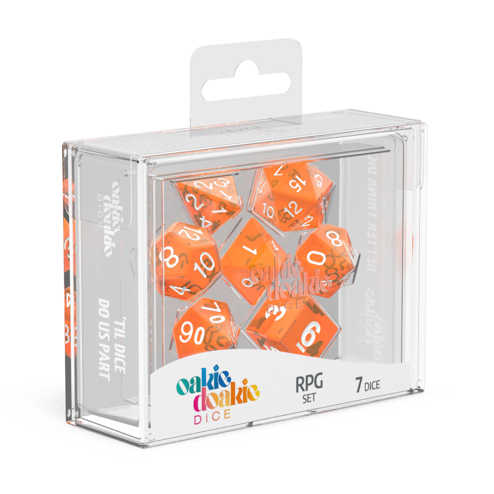 Oakie Doakie Dice - RPG Set Translucent Orange (7)