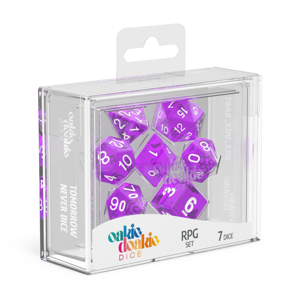 Oakie Doakie Dice - RPG Set Translucent Purple (7)