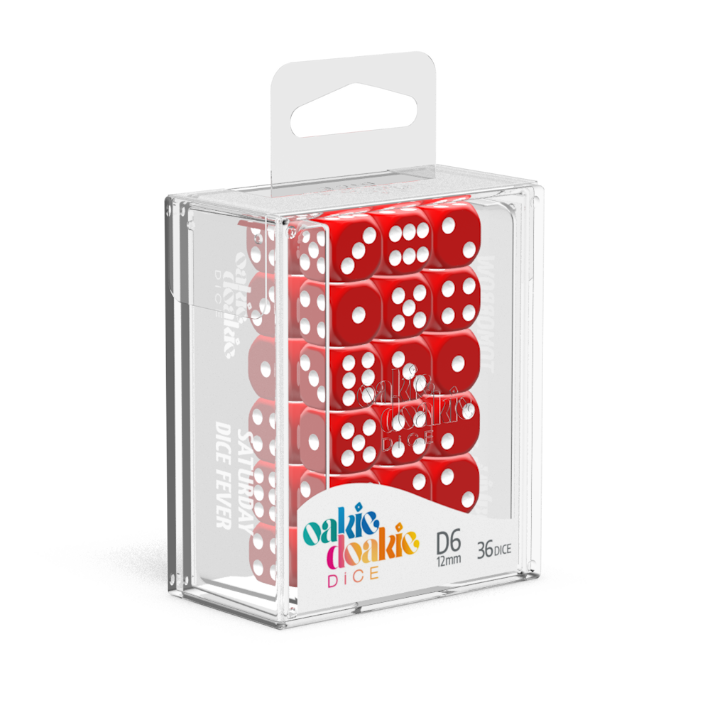 Oakie Doakie Dice - D6 12mm Solid Red (36)