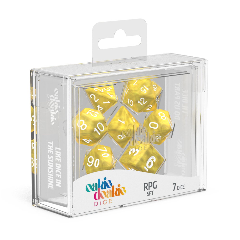 Oakie Doakie Dice - RPG Set Marble Yellow (7)
