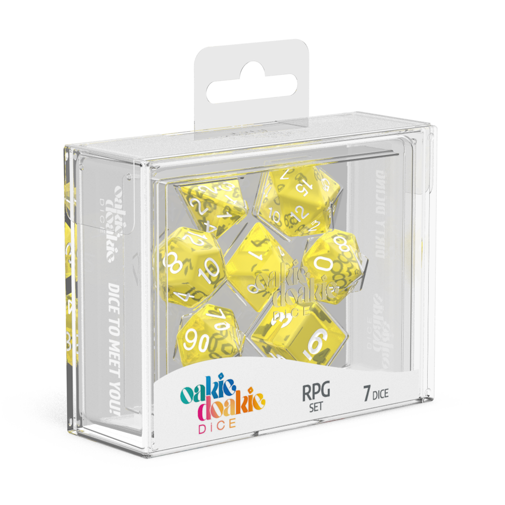Oakie Doakie Dice - RPG Set Translucent Yellow (7)