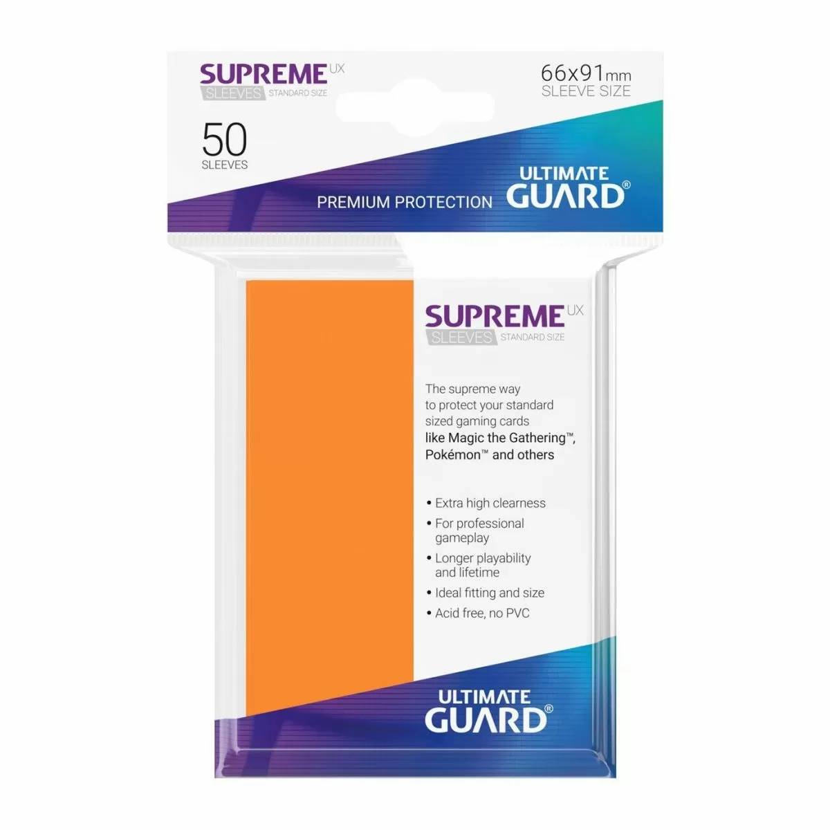Ultimate Guard - Supreme UX Standard Sleeves Orange (50) - Good Games