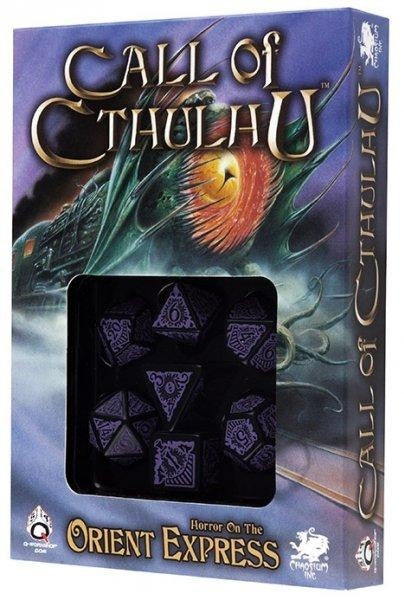 Call Of Cthulhu Horror On The Orient Express Black &amp; Purple Dice Set