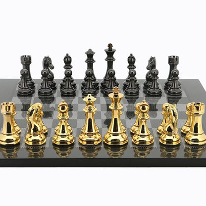 Dal Rossi 50cm Gold/Silver Pieces on Carbon Fibre Board - Chess Set - Good Games