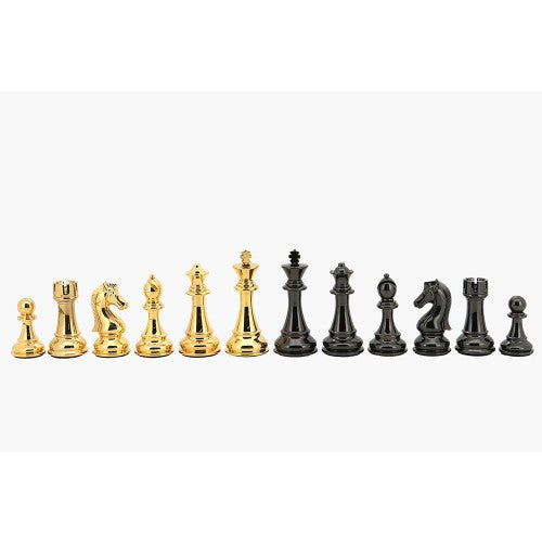 Dal Rossi 50cm Gold/Silver Pieces on Carbon Fibre Board - Chess Set - Good Games