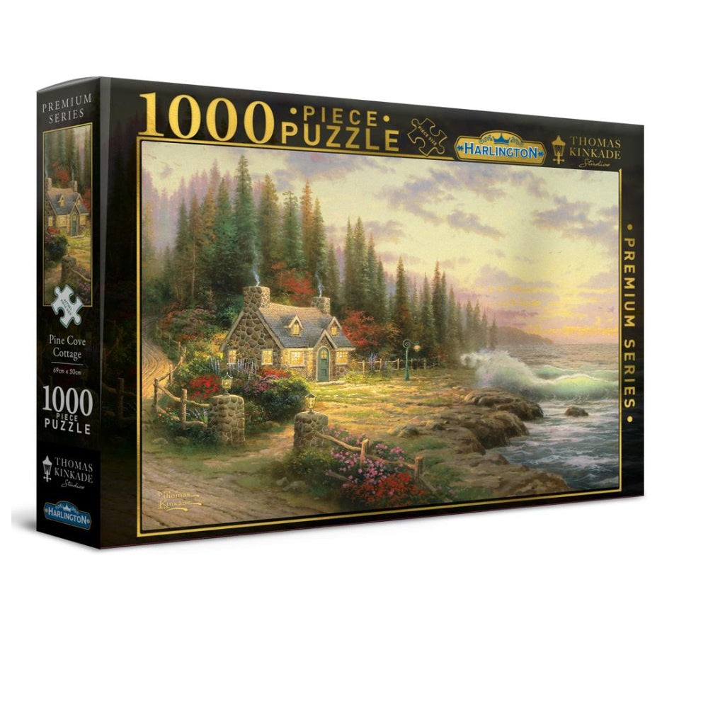 Harlington - Thomas Kinkade Pine Cove Cottage 1000 Piece Jigsaw